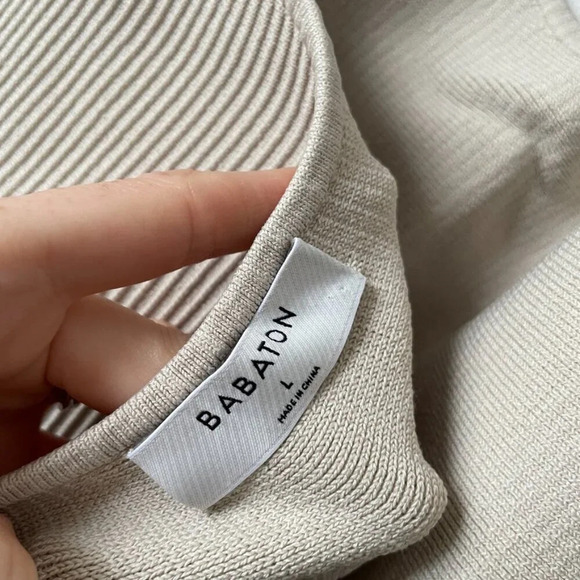 Aritzia Babaton Sculpt Knit Backless  Halter Dress Matte Pearl Size Large - Picture 6 of 7